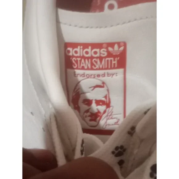 Adidas Mens Stan Smith EF4334 White Red Casual Shoes Sneakers Size 10 - Picture 6 of 12